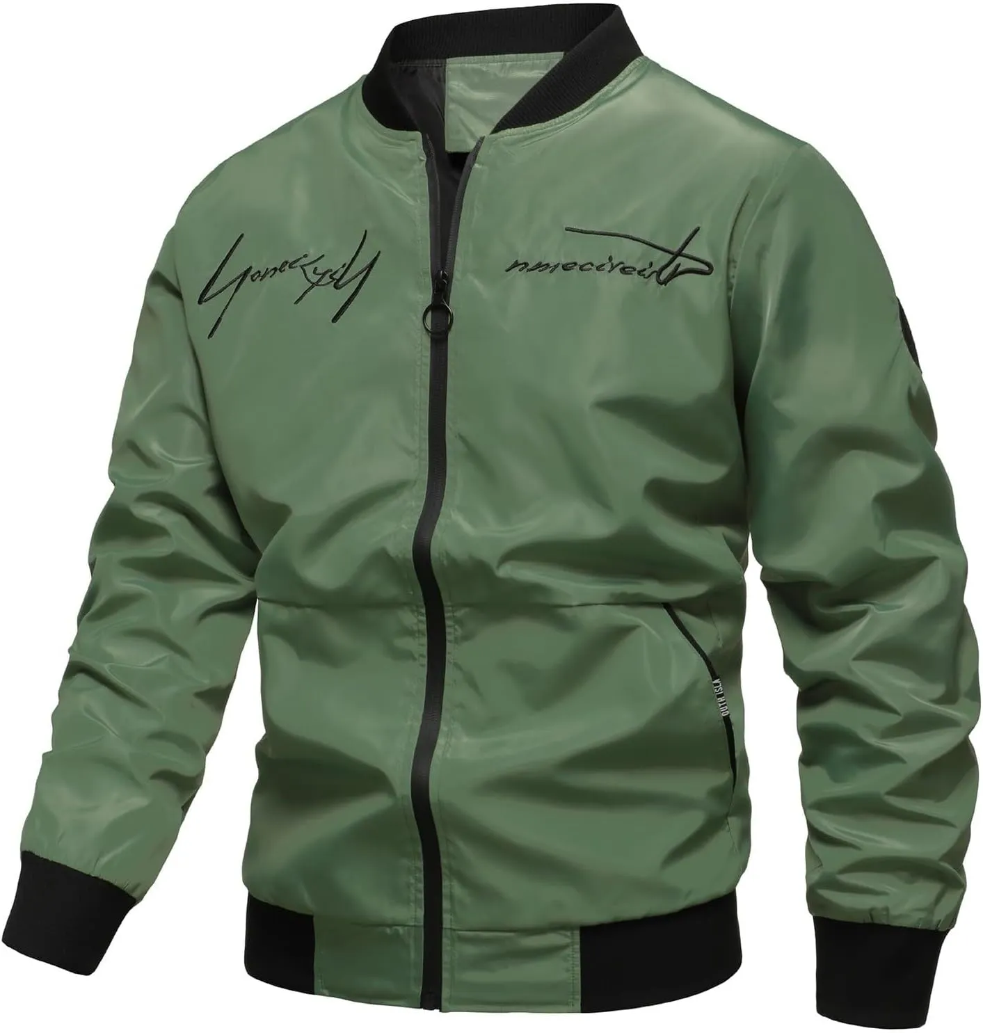 RTRDE Men's Lightweight Bomber Jacket Spring Fall Windbreaker Zip Up Coat with Pocket Casual Work Jackets, M-3XL