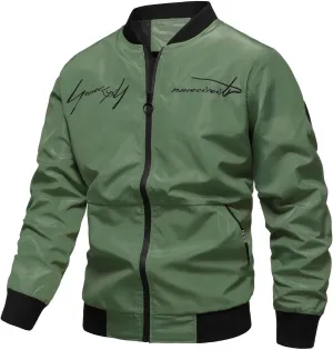 RTRDE Men's Lightweight Bomber Jacket Spring Fall Windbreaker Zip Up Coat with Pocket Casual Work Jackets, M-3XL