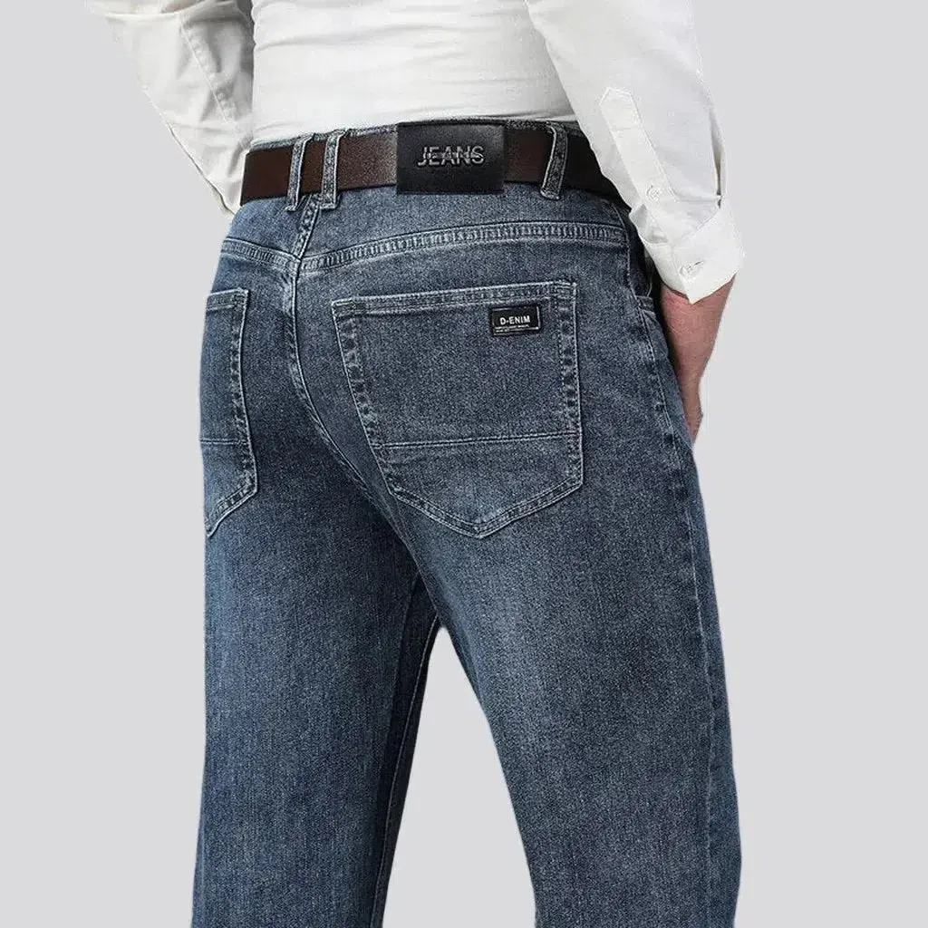 Sanded men's straight jeans