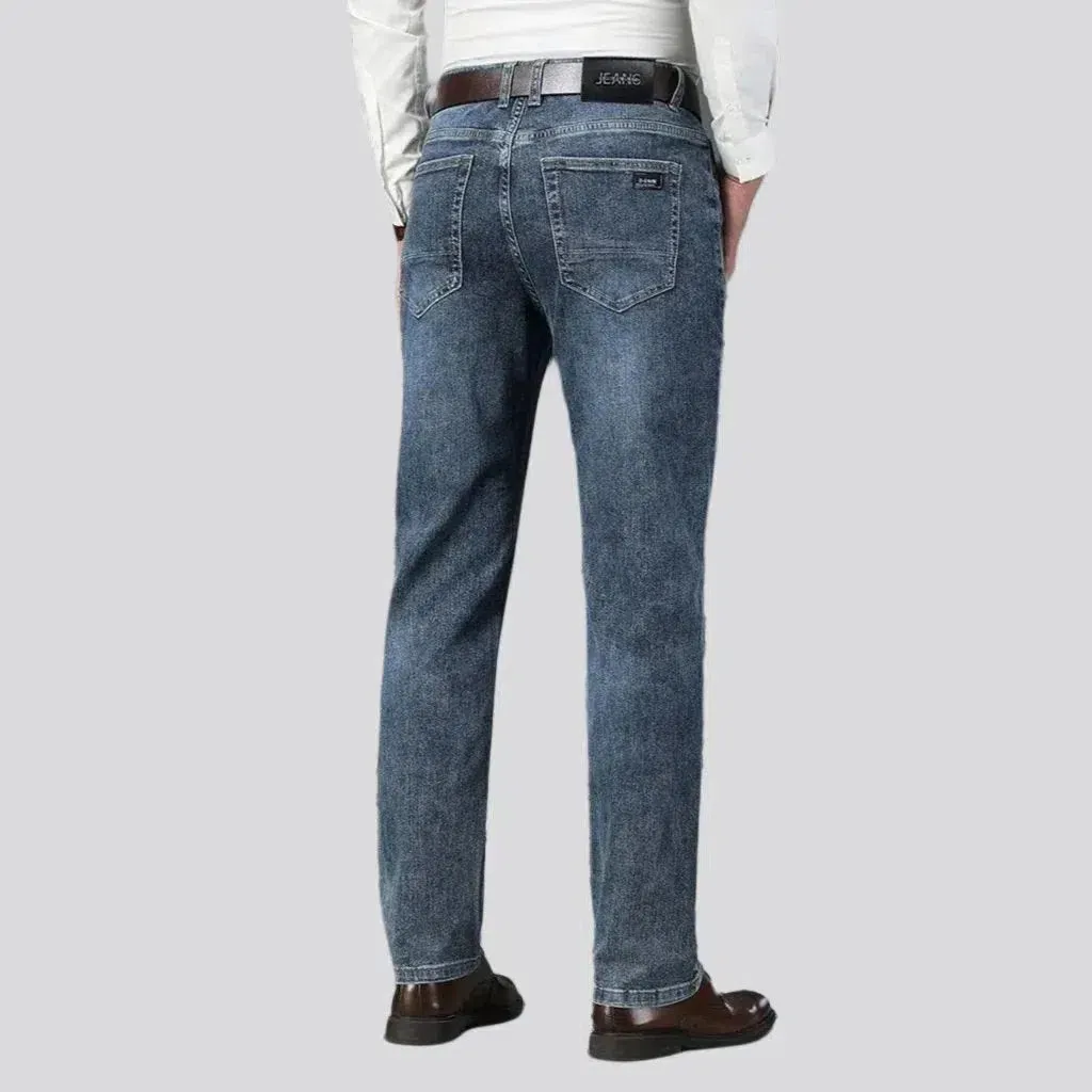 Sanded men's straight jeans