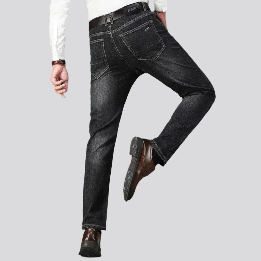 Sanded men's straight jeans