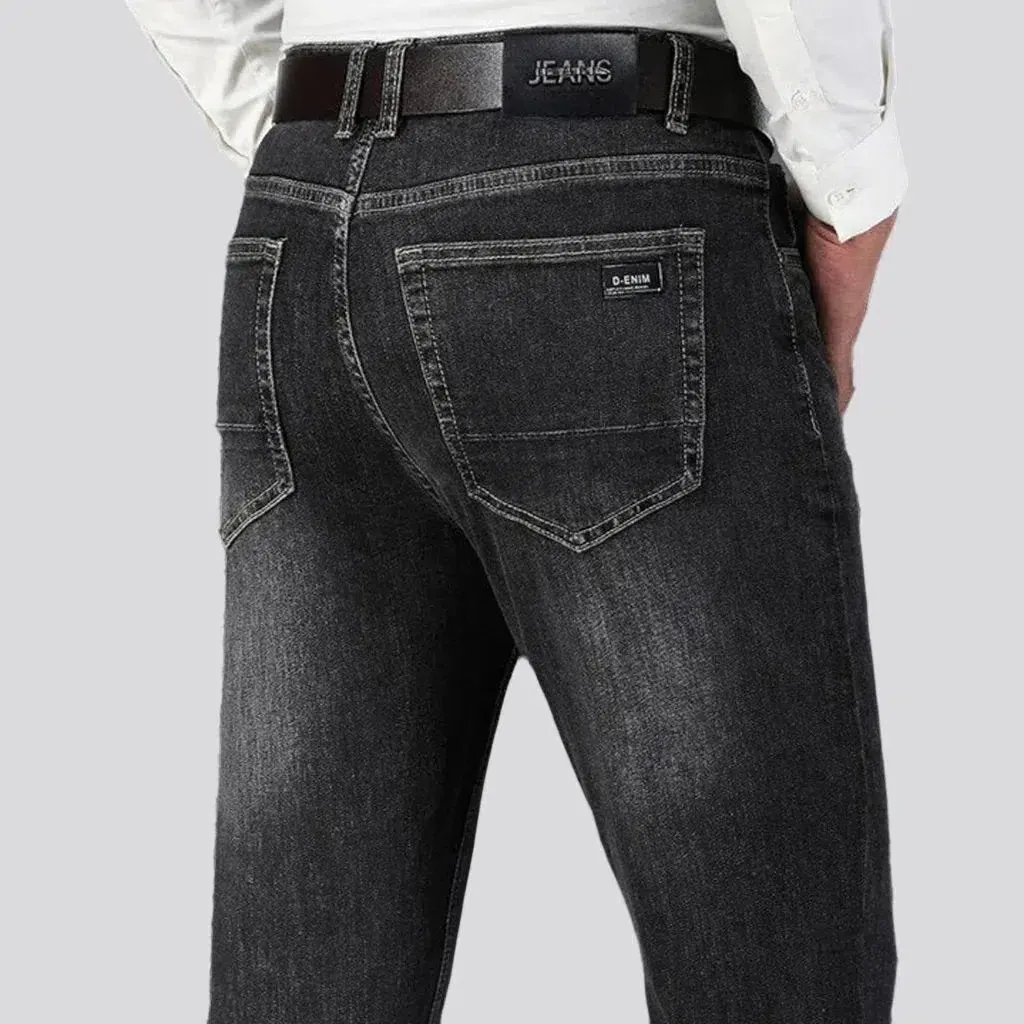 Sanded men's straight jeans