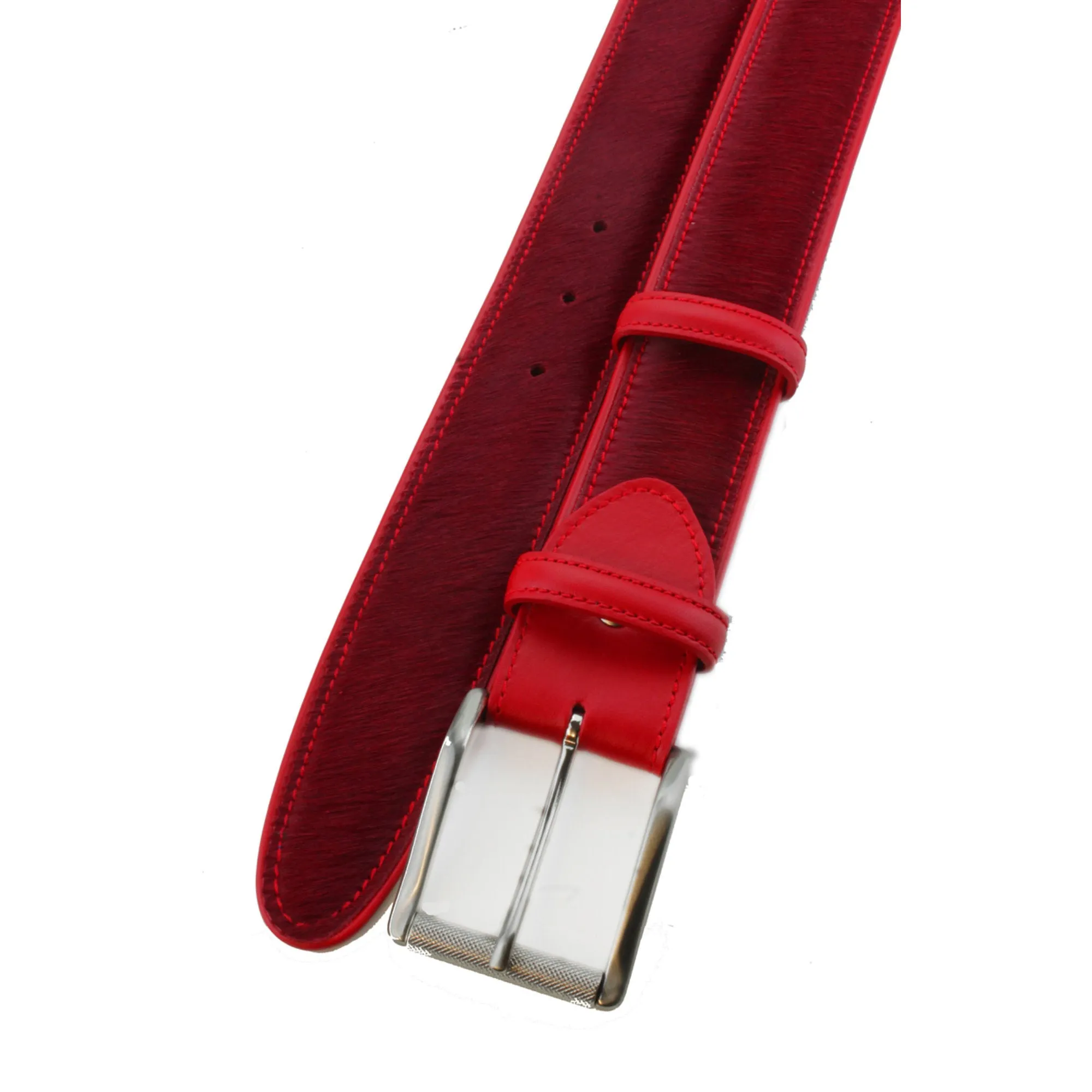 Scarlet Red Pony Hair Roller Belt