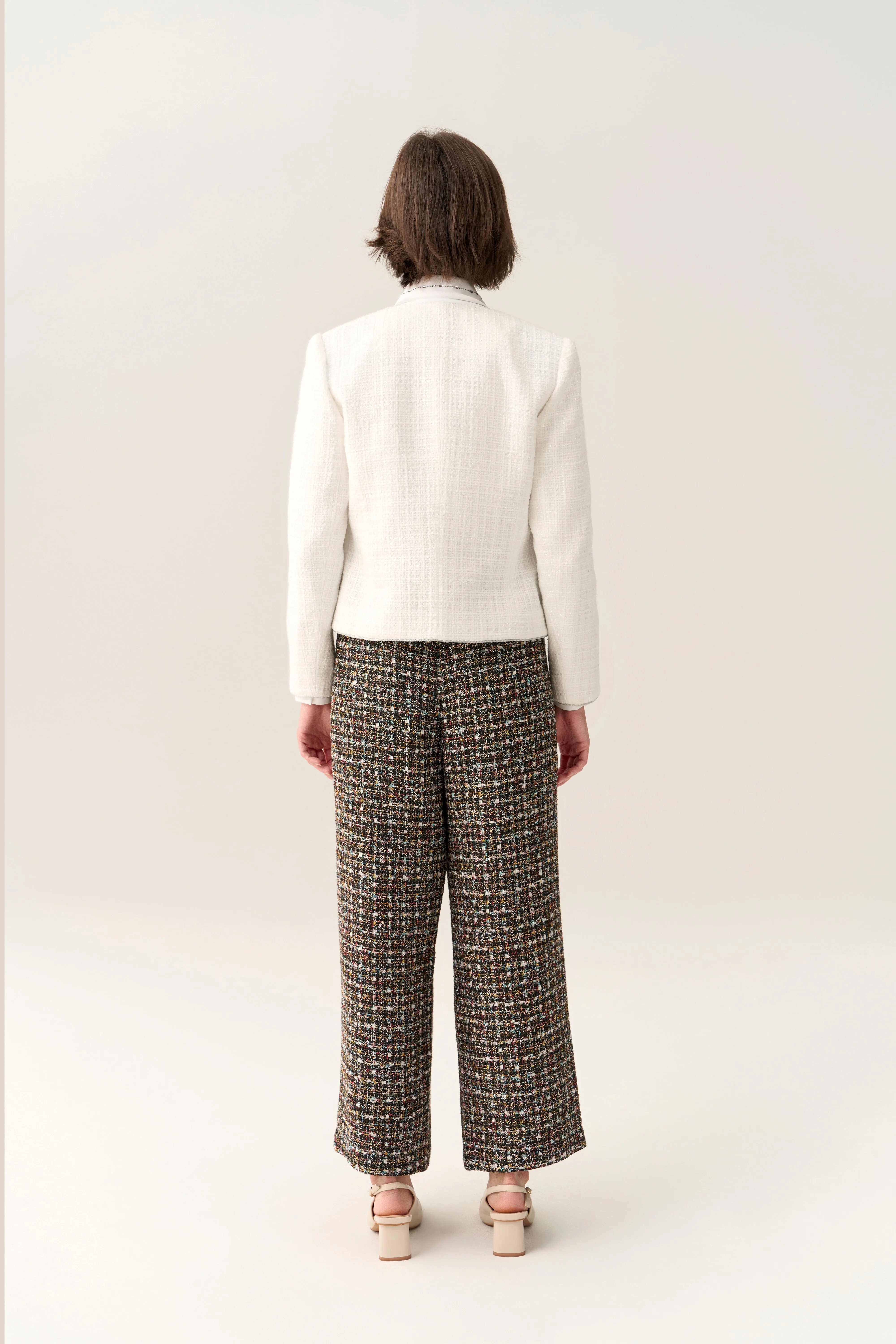 Sequin Detail Patch-pocket Tweed Jacket