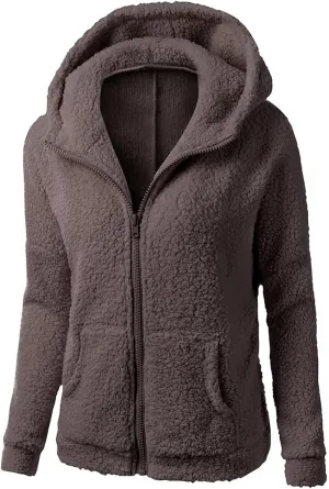 Sherpa Jackets For Women Winter Coats Faux Fur Lined Hooides Oversized Fluffy Fuzzy Fleece Jacket Casual Warm Outerwear