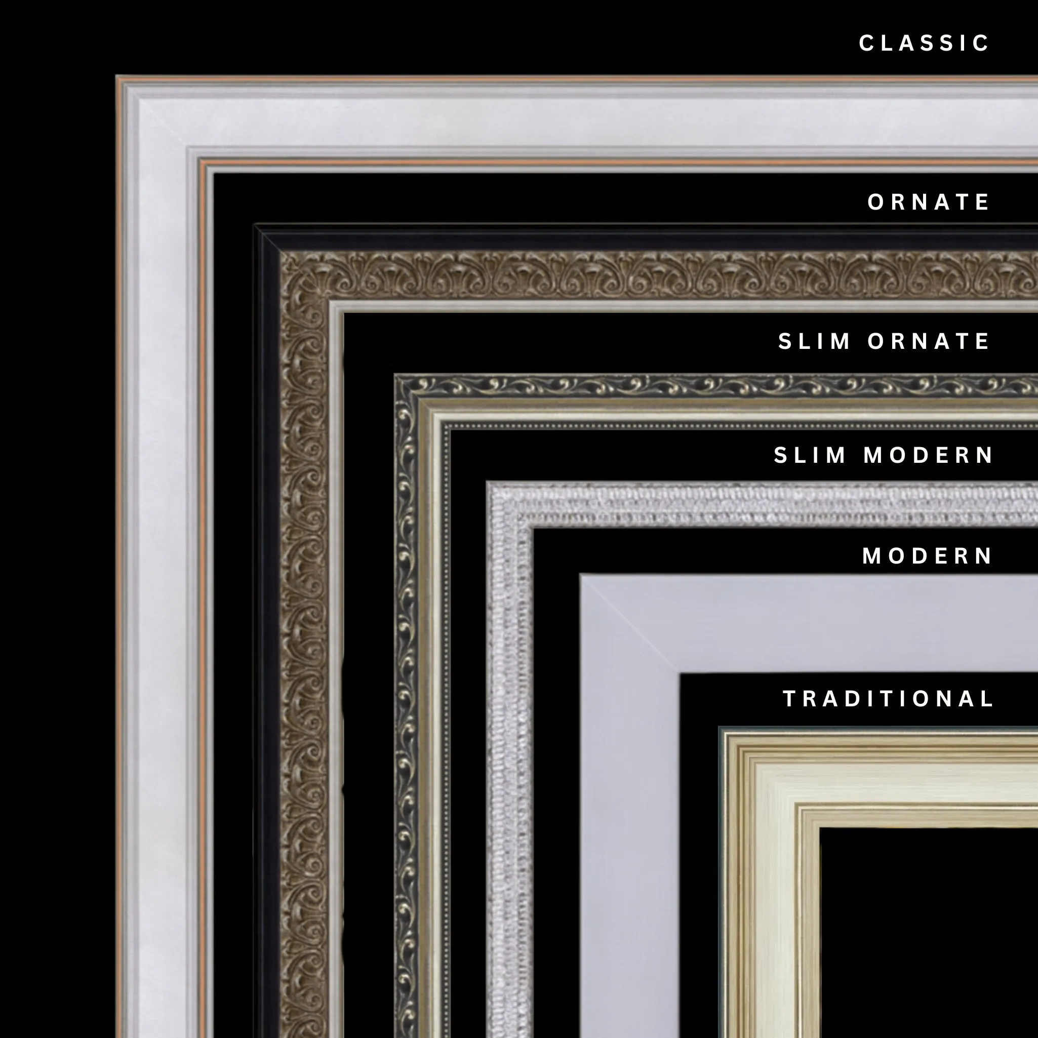 Silver 43x22 Picture Frame Ornate Traditional Classic Antique