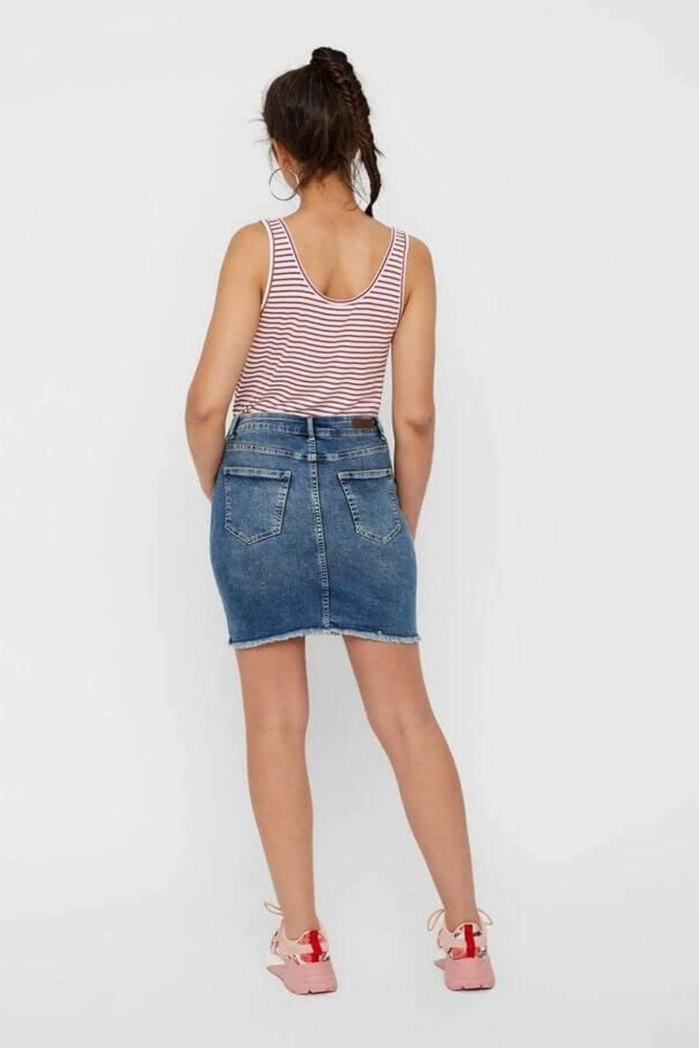 Skirt with ruffles - Light Blue Denim