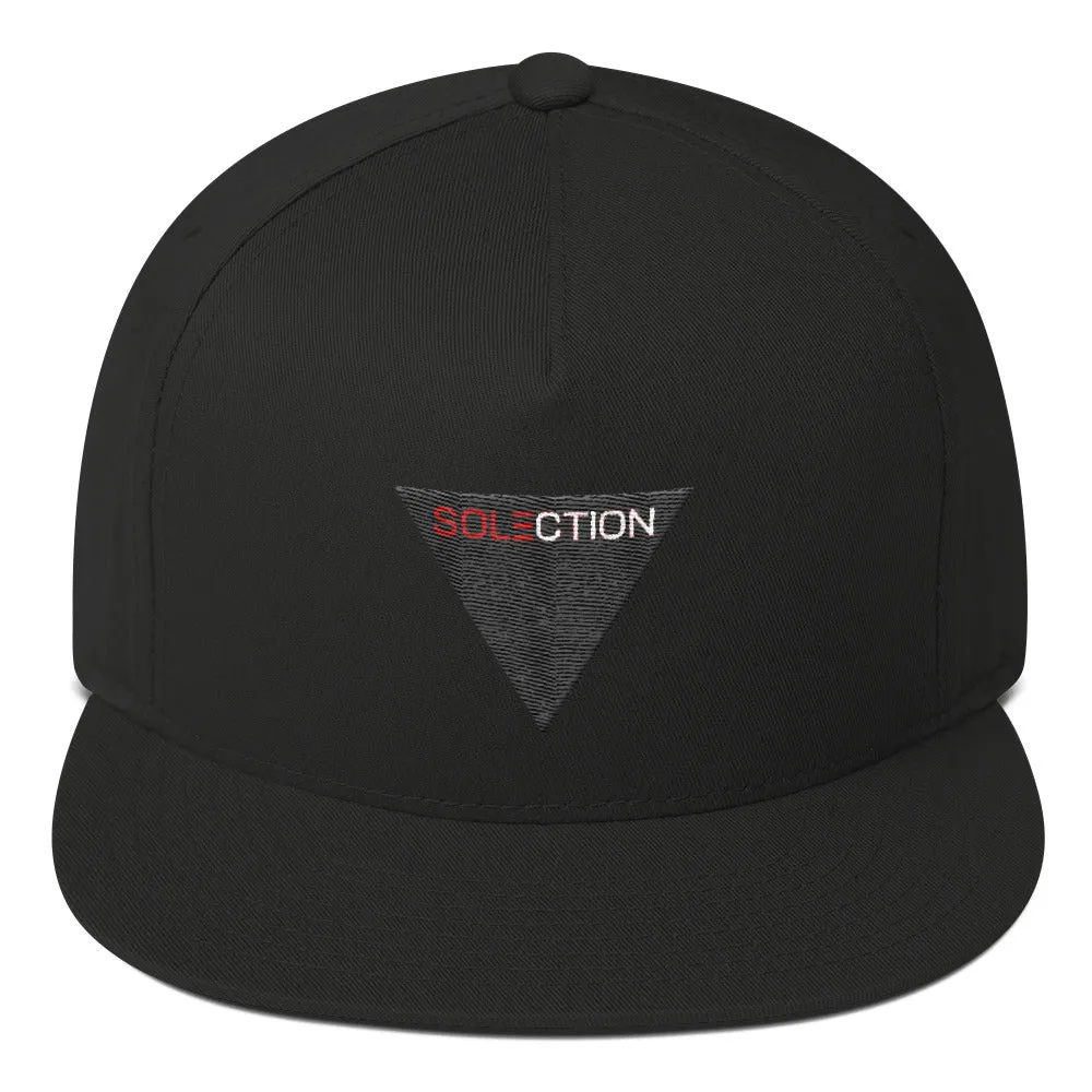 Solection Black Logo Flat Bill Cap