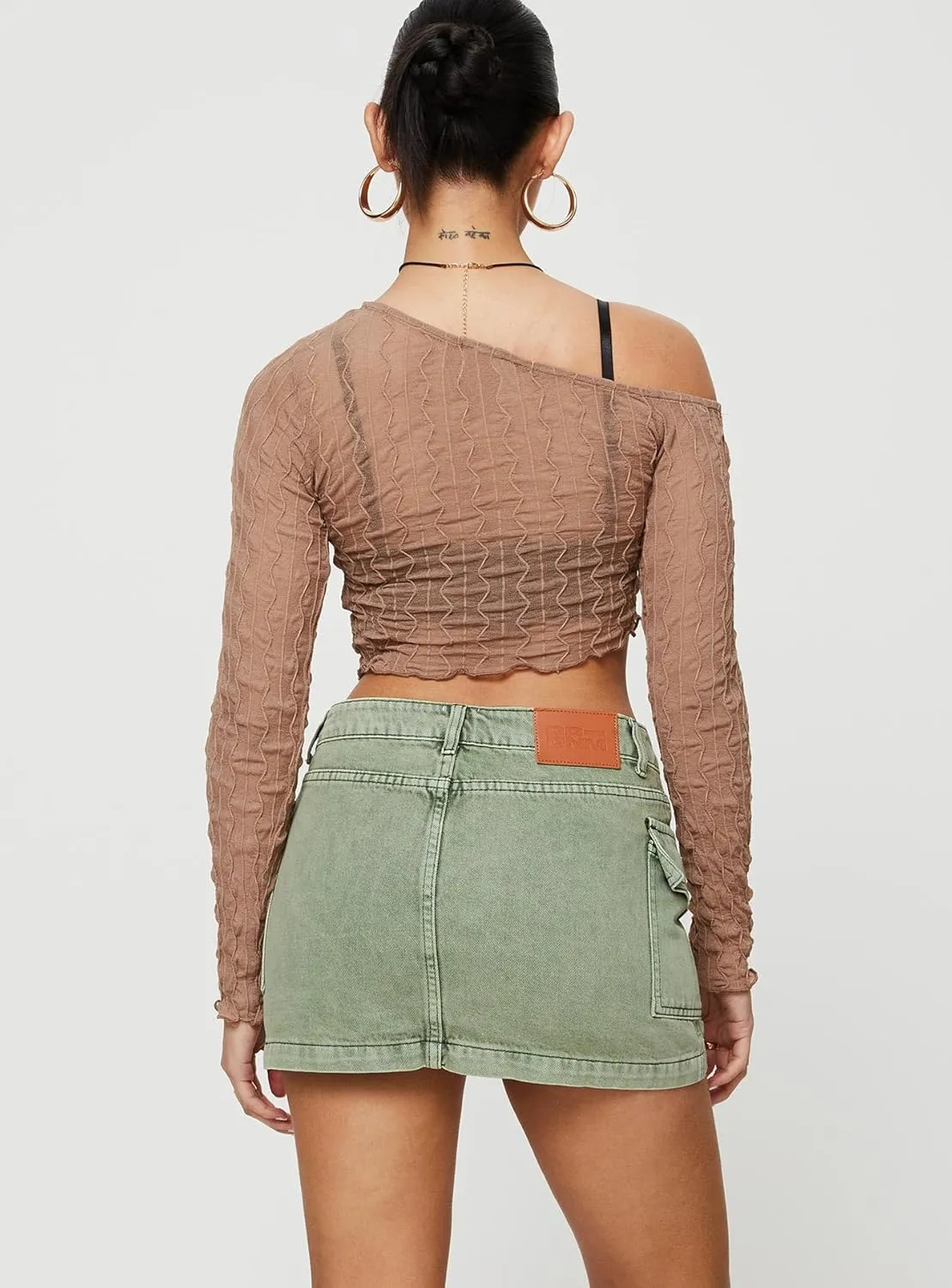 UAURORAO Women Denim Cargo Skirt Y2k Low Waist Stretch Mini Jean Skirt Vintage Bodycon Pencil Short Skirt with Pockets