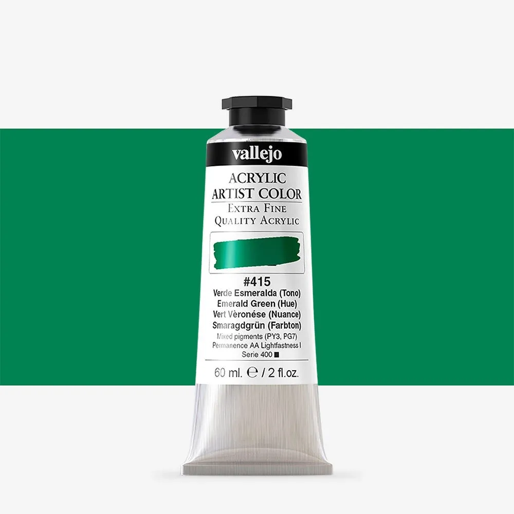 VALLEJO ACRYLIC ARTIST 415: 60 ML. EMERALD GREEN (HUE)