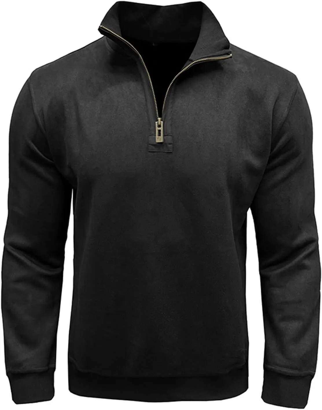 Velvet Sweatshirt Men Advantage Performance Mock Neck Thermal Long-Sleeve Quarter Zip Velour Sweaters Pullover Tops