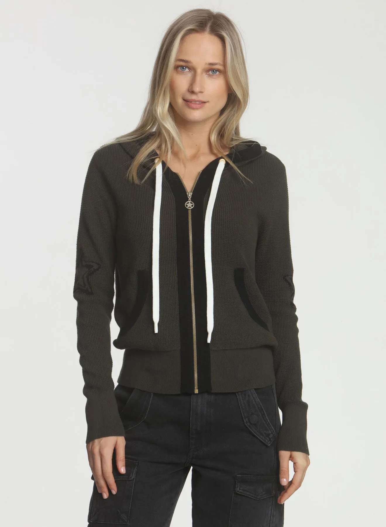 Wanda Star Hoodie - Army/black