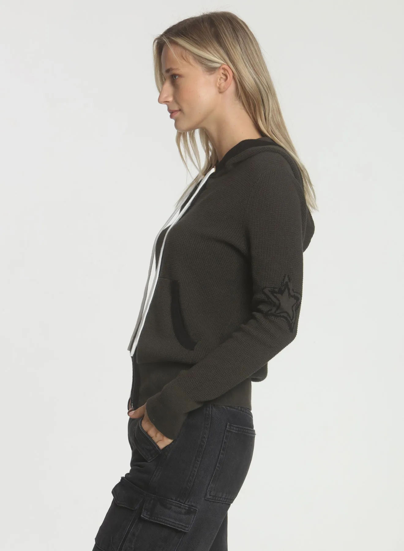 Wanda Star Hoodie - Army/black