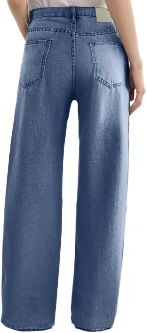 Women Sweatpant Jeans Sweatpants That Look Like Jeans High Waisted Stretchy Pull On Wide Leg Denim Pants with